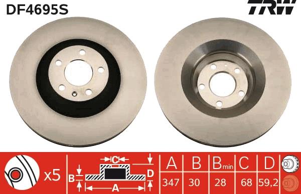 TRW DF4695S - Disc frana parts5.com