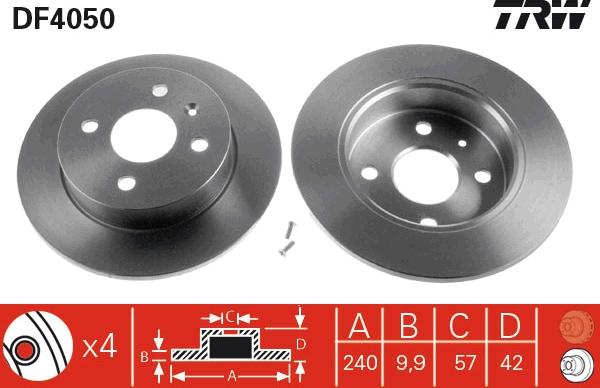 TRW DF4050 - Disc frana parts5.com