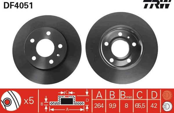 TRW DF4051 - Disc frana parts5.com