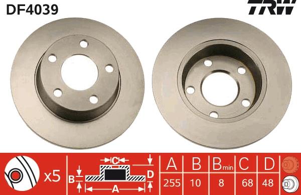 TRW DF4039 - Kočioni disk parts5.com