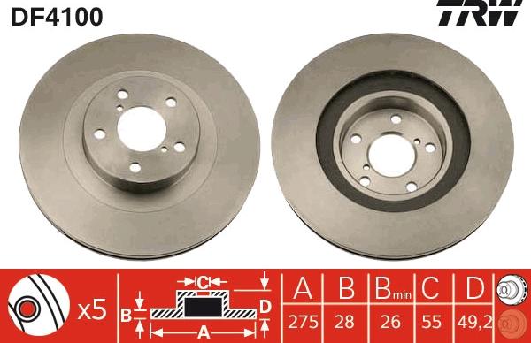 TRW DF4100 - Disc frana parts5.com