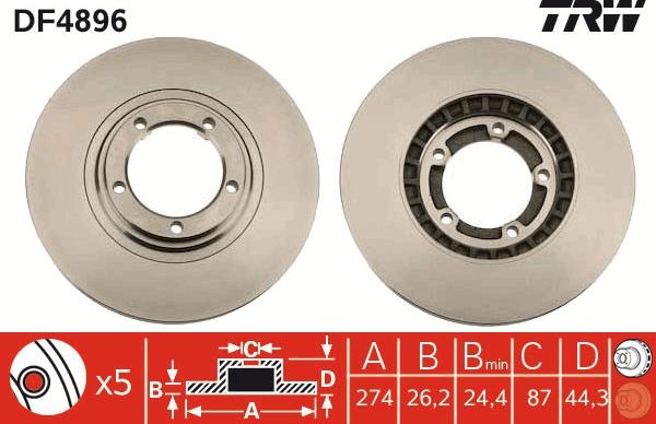 TRW DF4896 - Zavorni kolut parts5.com