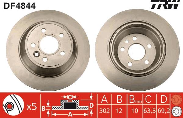 TRW DF4844 - Kočioni disk parts5.com