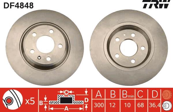 TRW DF4848 - Brake Disc parts5.com