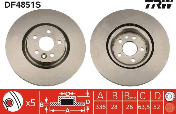 TRW DF4851S - Brake Disc parts5.com