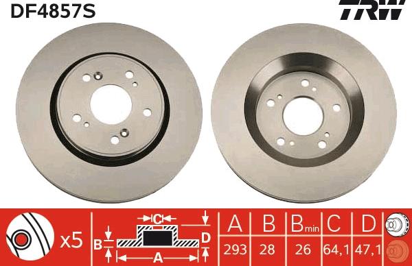 TRW DF4857S - Disc frana parts5.com