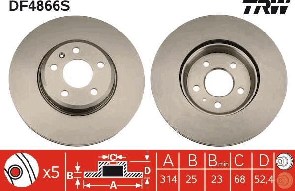 TRW DF4866S - Disc frana parts5.com