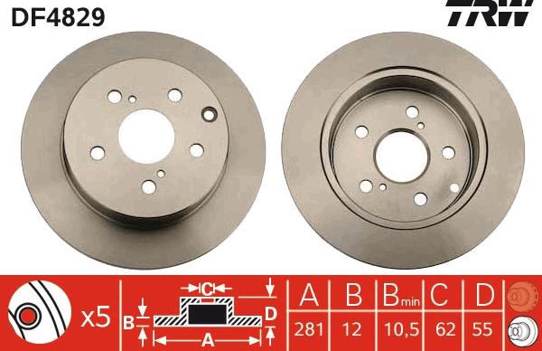 TRW DF4829 - Disc frana parts5.com