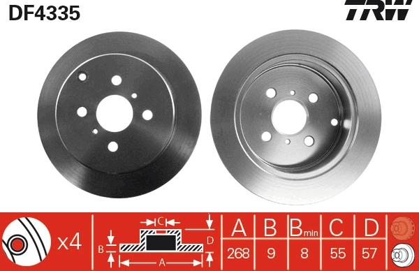 TRW DF4335 - Disque de frein parts5.com