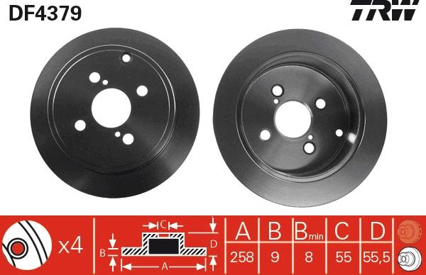 TRW DF4379 - Disque de frein parts5.com