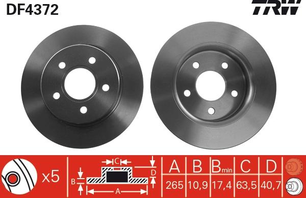 TRW DF4372 - Féktárcsa parts5.com