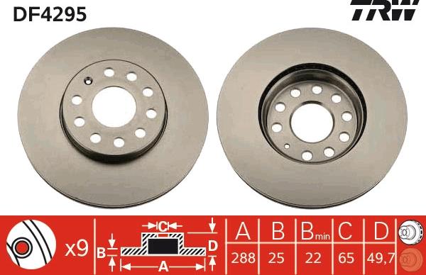 TRW DF4295 - Тормозной диск parts5.com