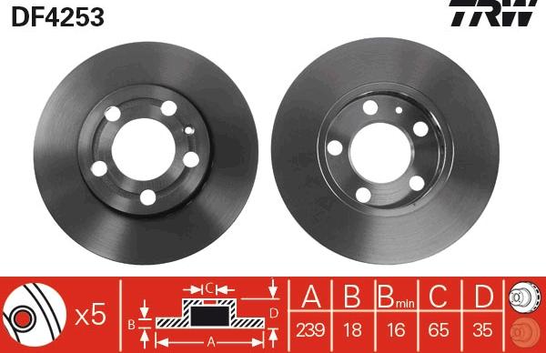 TRW DF4253 - Disc frana parts5.com