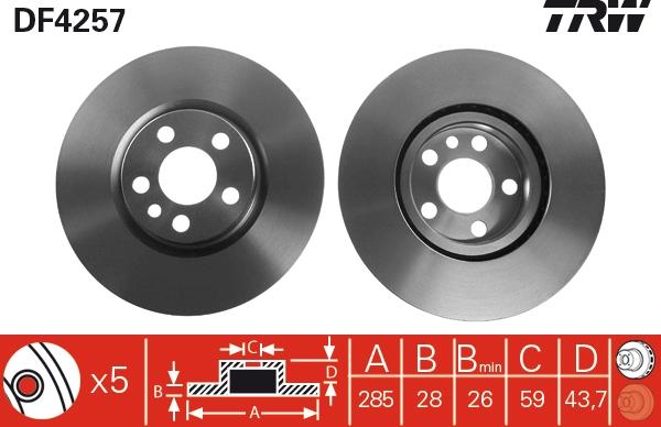 TRW DF4257 - Zavorni kolut parts5.com