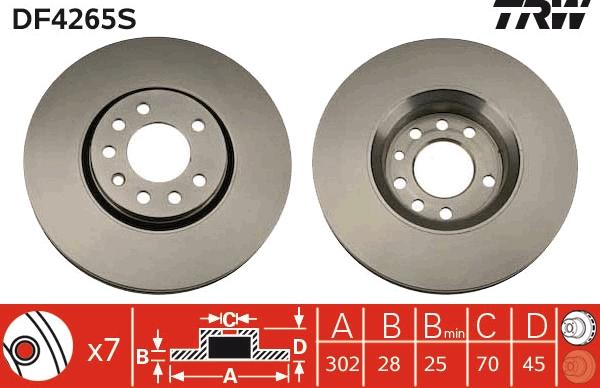 TRW DF4265S - Disc frana parts5.com