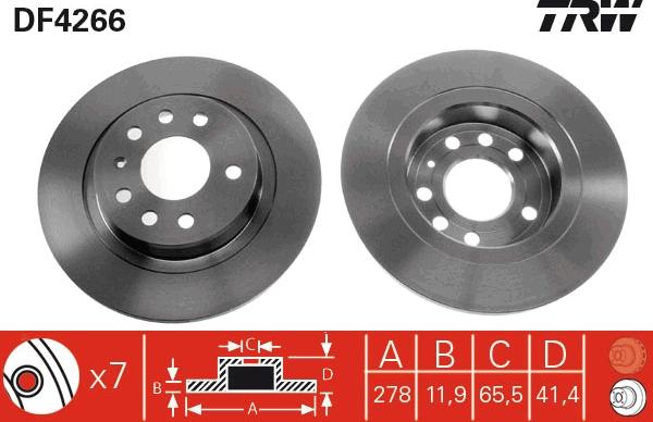 TRW DF4266 - Disc frana parts5.com