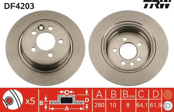 TRW DF4203 - Disc frana parts5.com