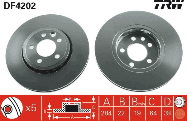 TRW DF4202 - Disc frana parts5.com