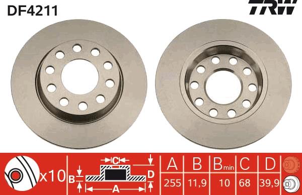 TRW DF4211 - Δισκόπλακα parts5.com