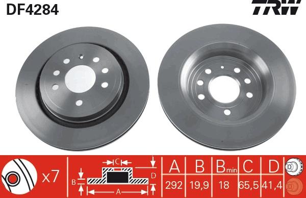 TRW DF4284 - Disc frana parts5.com