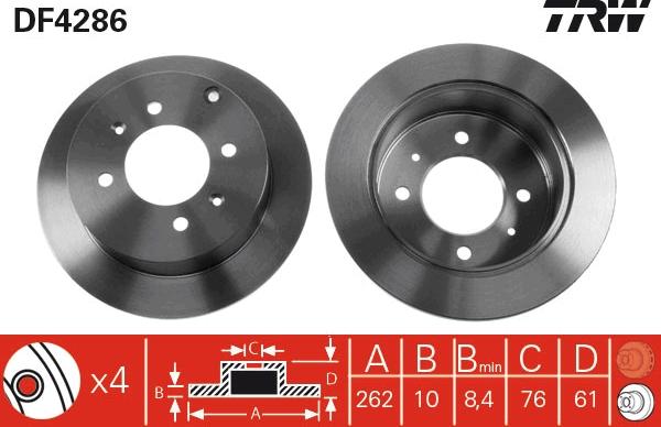 TRW DF4286 - Disc frana parts5.com