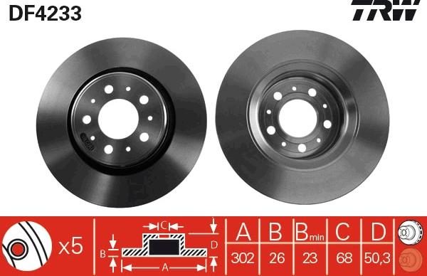 TRW DF4233 - Piduriketas parts5.com