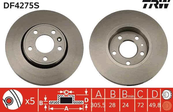 TRW DF4275S - Piduriketas parts5.com