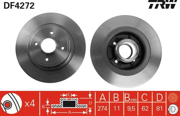 TRW DF4272 - Brzdový kotouč parts5.com