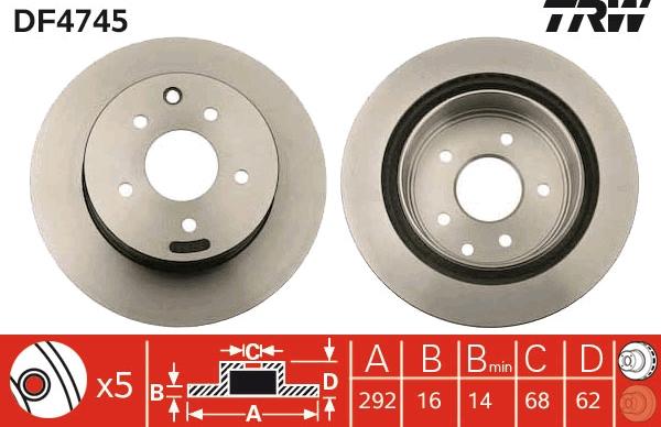 TRW DF4745 - Disc frana parts5.com