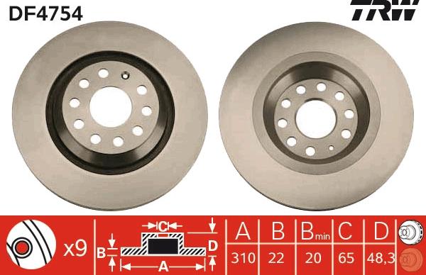 TRW DF4754 - Disc frana parts5.com