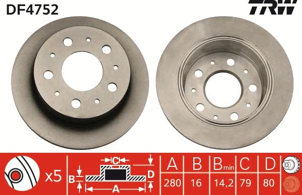 TRW DF4752 - Disc frana parts5.com