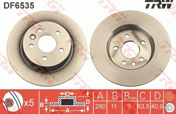 TRW DF6535 - Спирачен диск parts5.com