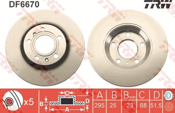 TRW DF6670 - Δισκόπλακα parts5.com