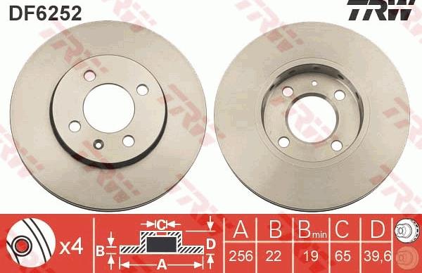 TRW DF6252 - Disc frana parts5.com