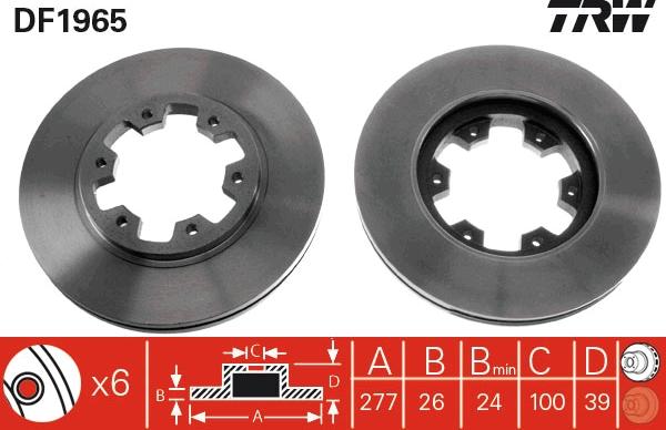 TRW DF1965 - Brake Disc parts5.com