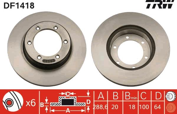 TRW DF1418 - Disque de frein parts5.com