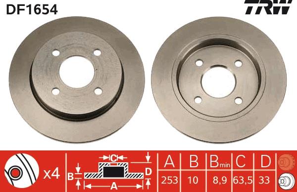 TRW DF1654 - Disc frana parts5.com