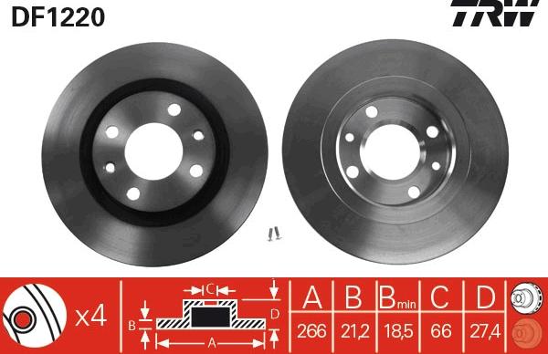 TRW DF1220 - Disc frana parts5.com