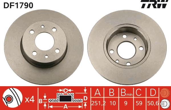 TRW DF1790 - Disc frana parts5.com