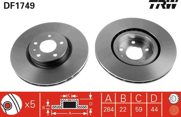 TRW DF1749 - Disc frana parts5.com