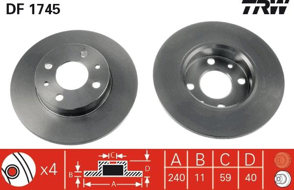 TRW DF1745 - Disc frana parts5.com