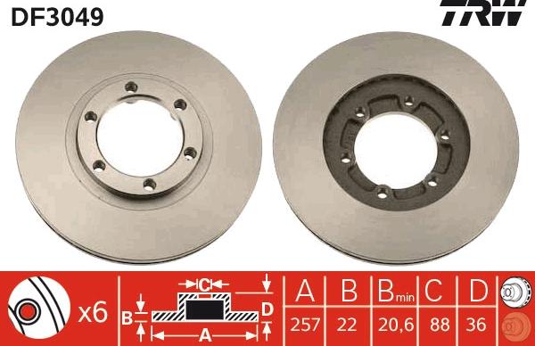 TRW DF3049 - Disc frana parts5.com