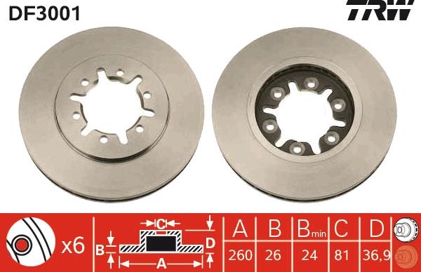 TRW DF3001 - Disc frana parts5.com