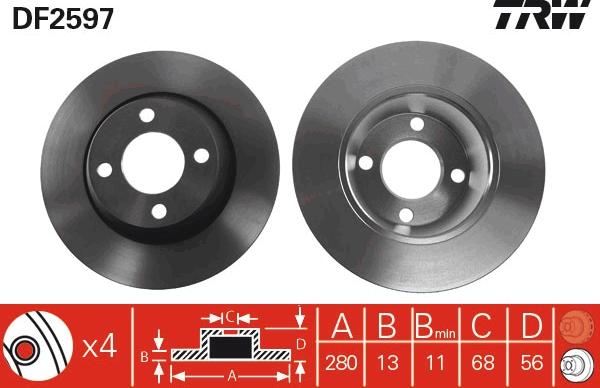 TRW DF2597 - Disc frana parts5.com