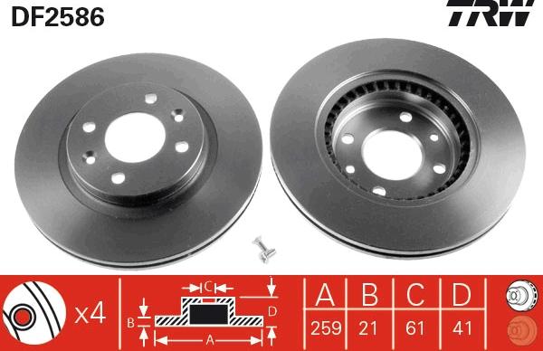 TRW DF2586 - Disc frana parts5.com