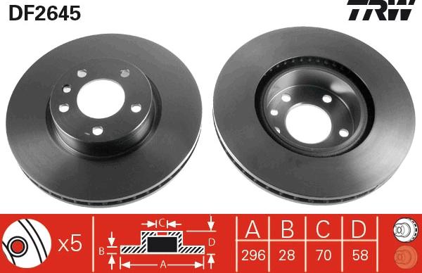 TRW DF2645 - Disc frana parts5.com