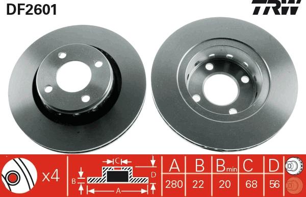 TRW DF2601 - Piduriketas parts5.com