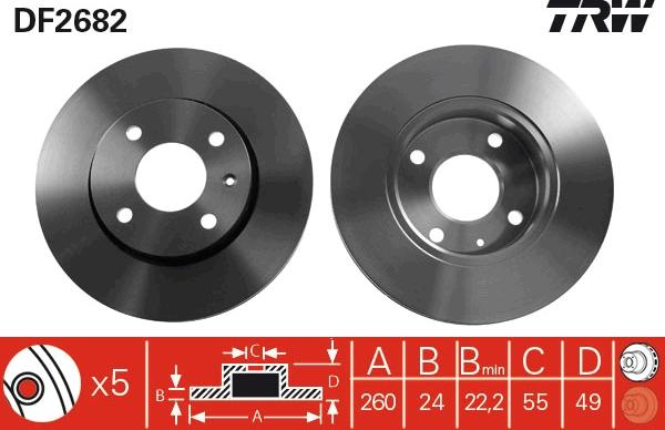 TRW DF2682 - Δισκόπλακα parts5.com