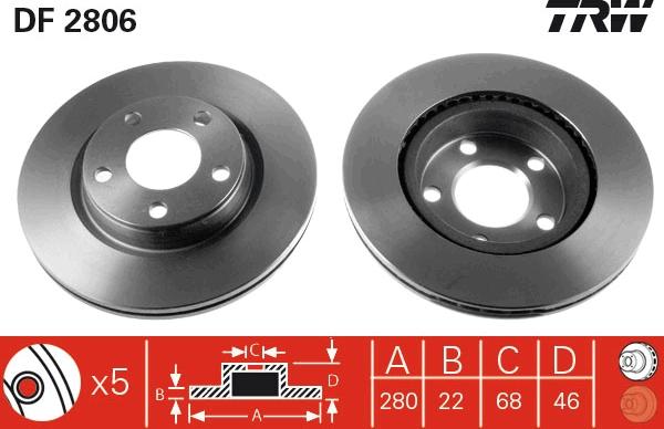 TRW DF2806 - Δισκόπλακα parts5.com