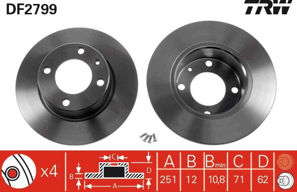 TRW DF2799 - Disc frana parts5.com